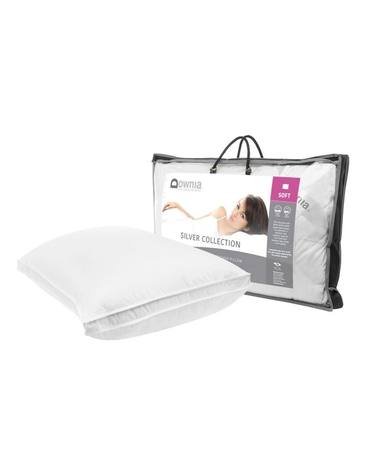 Silver Collection 85% White Goose Down & Feather Soft Pillow 4 Silver Collection 85% White Goose Down & Feather Soft Pillow - Image 2