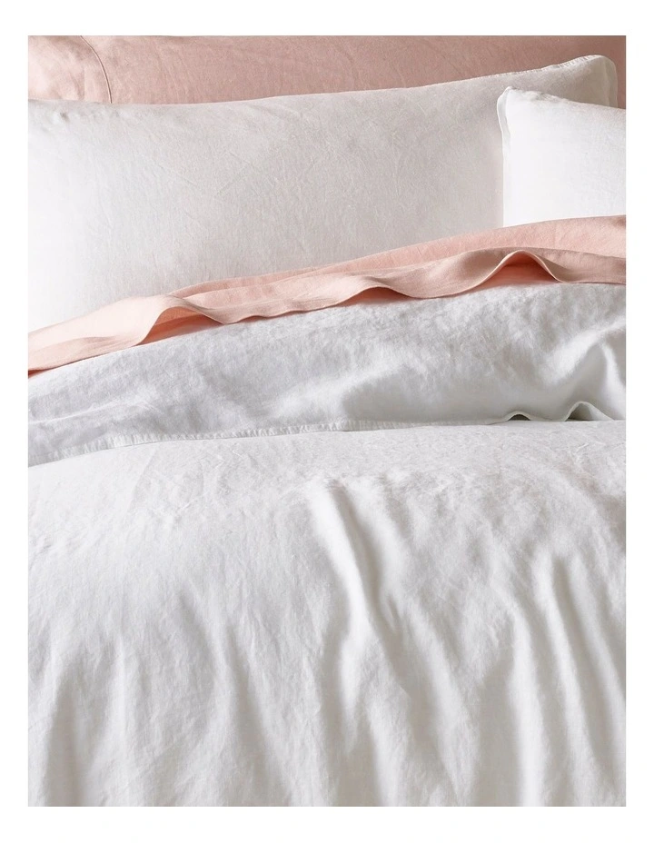 Sandy Cape Washed Belgian Linen Quilt Cover Set White 4 Sandy Cape Washed Belgian Linen Quilt Cover Set White - Image 2