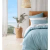 Sandy Cape Washed Belgian Linen Quilt Cover Set Seafoam