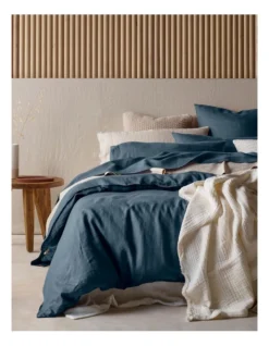 Sandy Cape Linen Quilt Cover Set In Seaglass