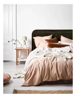 Chambray Fringe Bedlinen Collection In Hazelnut