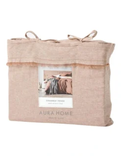 Chambray Fringe Bedlinen Collection In Hazelnut -Linen House Shop 650185390 900779500 3 2 720x928