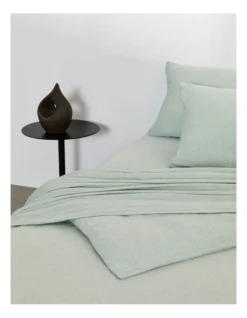 Calvin Klein Modern Cotton Harrison Quilt Cover In Mint Sandstone -Linen House Shop 710870410 936562960 2 720x928