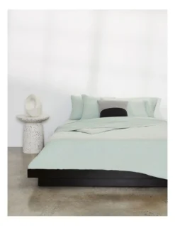 Calvin Klein Modern Cotton Harrison Quilt Cover In Mint Sandstone -Linen House Shop 710870410 936562960 5 720x928