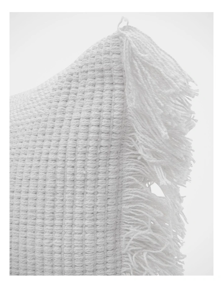 Coachwood Ribbed Cotton With Fringe Cushion Off-White 4 Coachwood Ribbed Cotton With Fringe Cushion Off-White - Image 2