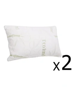 Set Of 2 Bamboo Pillow With Memory Foam