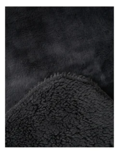 Heritage Reversible Sherpa Blanket Charcoal -Linen House Shop 749223640 749223190 4 720x928