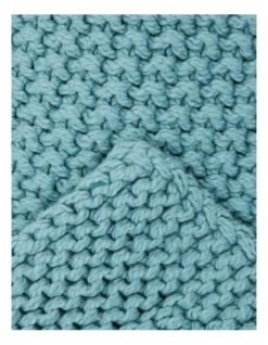 Norwood Knitted Throw Ocean Blue -Linen House Shop 749412730 2 720x928