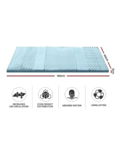 COOL GEL Memory Foam Mattress Topper BAMBOO 5CM 7-Zone Single -Linen House Shop 757101430 2 720x928