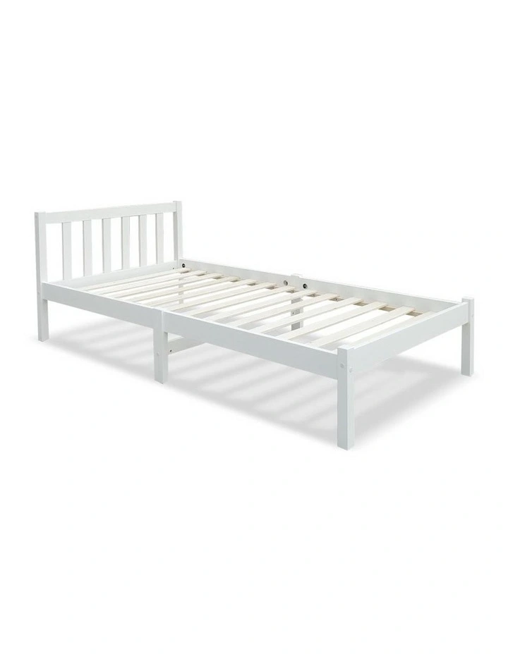 Single Size Wooden Bed Frame White 3 Single Size Wooden Bed Frame White