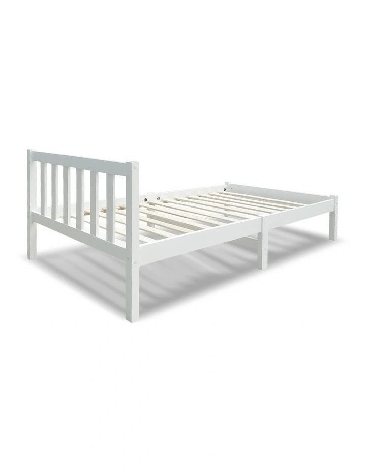 Single Size Wooden Bed Frame White 8 Single Size Wooden Bed Frame White - Image 6
