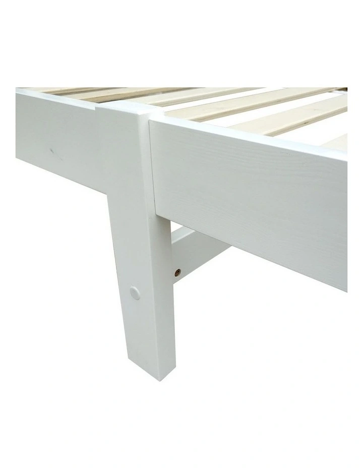 Single Size Wooden Bed Frame White 9 Single Size Wooden Bed Frame White - Image 7
