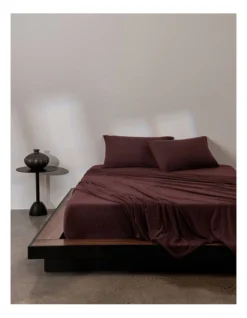 Calvin Klein Modern Cotton Harrison Sheeting In Burgundy