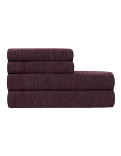Calvin Klein Modern Cotton Harrison Sheeting In Burgundy -Linen House Shop 771590800 897088330 6 1 720x928