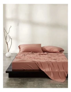 Calvin Klein Modern Cotton Harrison Sheeting In Terracotta