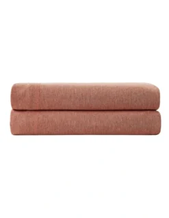 Calvin Klein Modern Cotton Harrison Sheeting In Terracotta -Linen House Shop 771590800 919026280 4 720x928