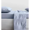 Organic Cotton Percale 300TC Fitted Sheet In Soft Blue -Linen House Shop 787424230 1 720x928