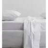Organic Cotton Percale 300TC Sheet Set In Snow -Linen House Shop 787424500 1 720x928