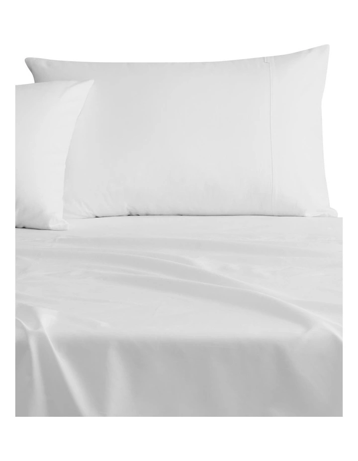 Egyptian Cotton Twill 500TC Fitted Sheet In Snow 4 Egyptian Cotton Twill 500TC Fitted Sheet In Snow - Image 2