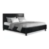 Double Size PU Leather Bed Frame Headboard Black