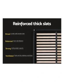 Double Size PU Leather Bed Frame Headboard Black -Linen House Shop 795723400 5 720x928