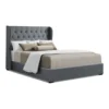 King Size Gas Lift Bed Frame Base With Storage Mattress Grey Fabric Wooden -Linen House Shop 795723580 1 720x928