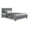 Single Size Bed Frame Base Mattress Platform Fabric Wooden Grey NEO -Linen House Shop 795723850 1 720x928