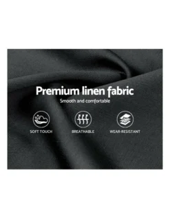 Queen Size Bed Frame Base Mattress Platform Fabric Wooden Charcoal PIER -Linen House Shop 795725470 5 720x928