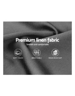 King Size Wooden Upholstered Bed Frame Headborad Grey -Linen House Shop 795725740 5 720x928