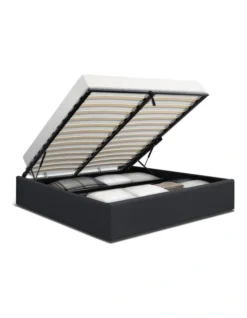 Double Size Gas Lift Bed Frame Base With Storage Platform Fabric