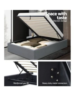 King Single Size Gas Lift Bed Frame Base With Storage Fabric 11 King Single Size Gas Lift Bed Frame Base With Storage Fabric -Linen House Shop 795728170 4 720x928