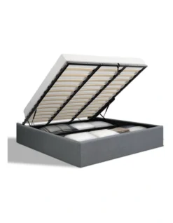 King Size Gas Lift Bed Frame Base With Storage Platform Fabric