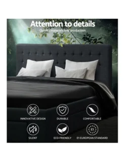 King Size Fabric Bed Frame Headboard With Drawers Charcoal -Linen House Shop 795731140 4 720x928