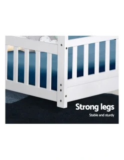 Wooden Bed Frame Single Size Timber Mattress Base Pine Platform White ROCK -Linen House Shop 795850840 5 720x928