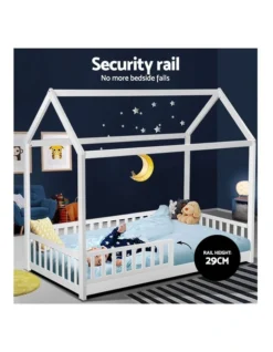 Wooden Bed Frame Single Size Timber Mattress Base Pine Platform White ROCK -Linen House Shop 795850840 6 720x928