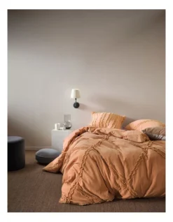 Linen House Heather Quilt Cover Set In Brandy Brown -Linen House Shop 806119300 841915000 2 720x928