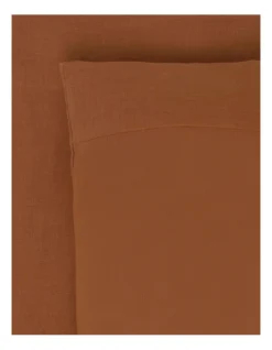 Sandy Cape Washed Belgian Linen Sheet Set Earth