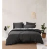 Linen House Nara 400TC Bamboo Cotton Quilt Cover Set Charcoal -Linen House Shop 832974130 832975300 1 720x928