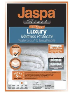 Jaspa Black Luxury Waterproof Protector In White -Linen House Shop 837985330 3 720x928