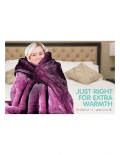 Mink Blanket Throw Purple Double Sided Queen Size Soft Plush Bed Faux Rug -Linen House Shop 840050380 5 720x928