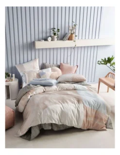 Linen House Eisha Quilt Cover Set Sky