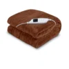 Heated Electric Blanket Throw Rug Coral Warm Fleece Winter Brown -Linen House Shop 855666550 1 720x928