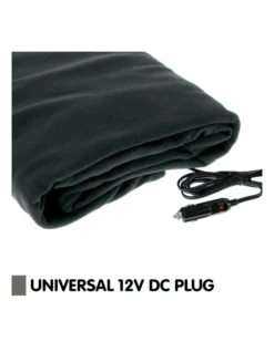 Heated Car Blanket Travel Rug Soft Caravan Fleece Electric Throw 12 Volt Dc Auto Black -Linen House Shop 855666730 5 720x928