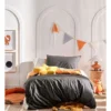 Smiles All Round Quilt Cover Set In Charcoal/Apricot -Linen House Shop 856125010 856119880 1 720x928