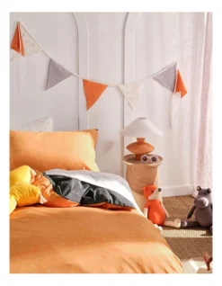 Smiles All Round Quilt Cover Set In Charcoal/Apricot -Linen House Shop 856125010 856119880 4 720x928