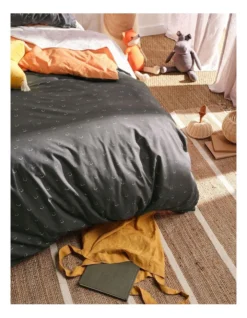 Smiles All Round Quilt Cover Set In Charcoal/Apricot -Linen House Shop 856125010 856119880 5 720x928