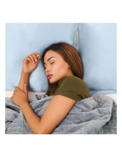 Mulberry Soft Silk Hypoallergenic Pillowcase Twin Pack 51x76cm In Light Blue -Linen House Shop 865756000 4 2 720x928