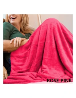 Plush Blanket Throw Large In Rose Pink -Linen House Shop 865757440 6 1 720x928