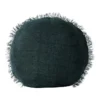 Vintage Linen Fringe 55cm Round Cushion In Storm