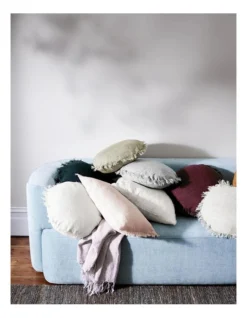 Vintage Linen Fringe Cushion Fennel -Linen House Shop 868619980 2 1 720x928